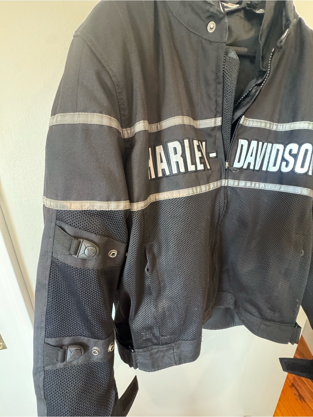 Harley Davidson Padded Motorcycle Riding Jacket Size XL with Liner Black Reflect - Picture 2 of 10